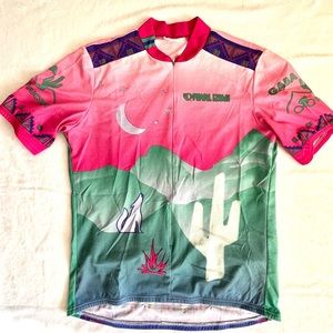 Pearl Izumi Bike Jersey Great Arizona Bike Adventure Tour Pink Green XL